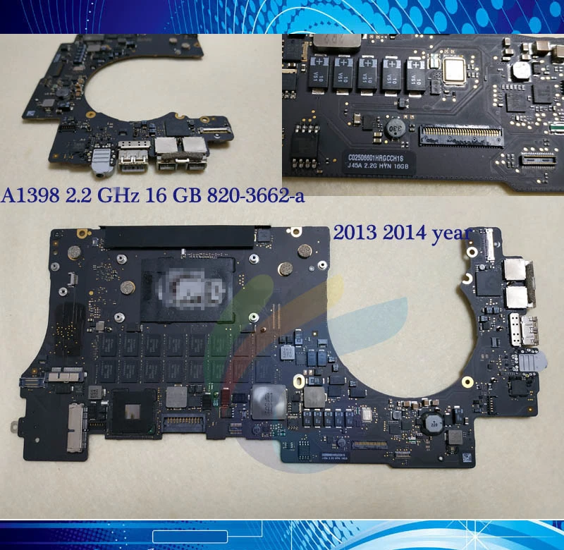

IMIDO A1398 Motherboard For Macbook Pro Retina 15" i7 2.2 GHz 2.3GHz 2.6GHz 16GB Logic Board 820-3662-A 2013 2014 year