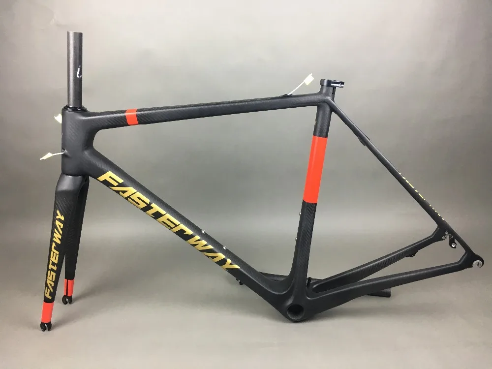 Clearance classic design FASTERWAY PRO full black with no logo carbon road bike frameset:carbon Frame+Seatpost+Fork+Clamp+Headset,free ems 109