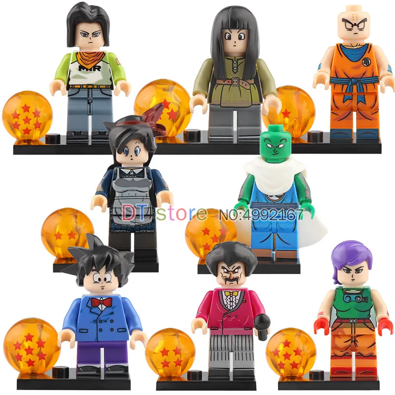 

50Pcs/Lot Dragon Ball Z Saiyan Son Goku Krillin Launch Piccolo Anime Building Blocks Children Gift Toys Legoed Figures PG8168