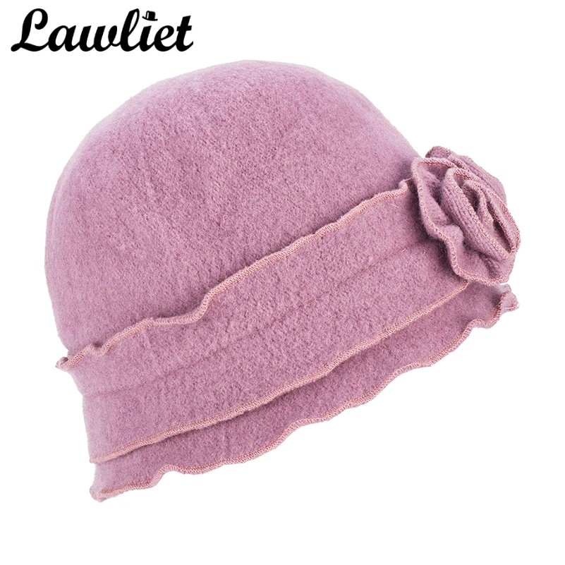 Lawliet, зимняя шапка, женский берет, 1920 s, стиль Гэтсби, одноцветная, два цветка, шапочка, шерстяные шапки для женщин, женская шапка вязанная крючком, A285