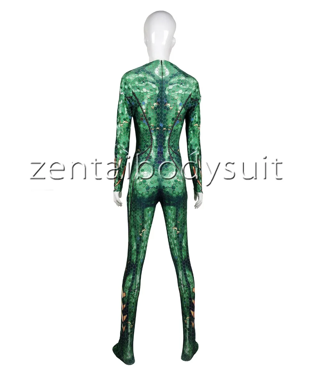 Mera костюм Аквамен фильм версия Mera Косплей Боди 3D импраймер лайкра спандекс зентай костюм для Хэллоуина вечеринки