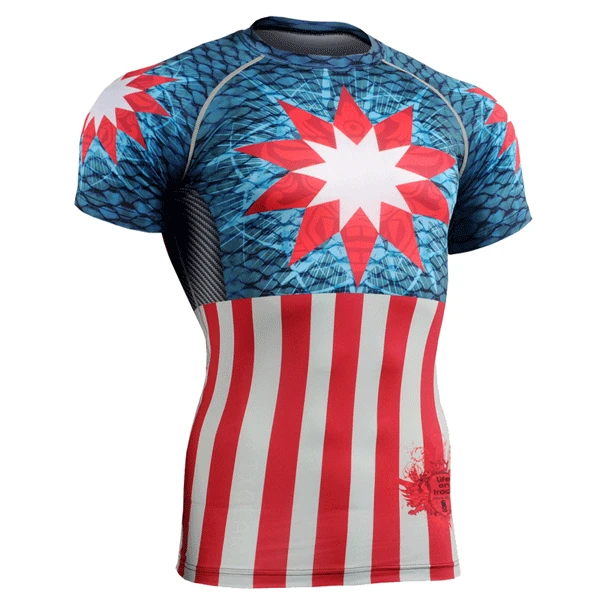 Стиль Мужская Охота Рубашка 3D Футболка Флаг повторяющийся одежда с рисунком для спорта тренажерный зал фитнес-размеры S-4XL - Цвет: Черный