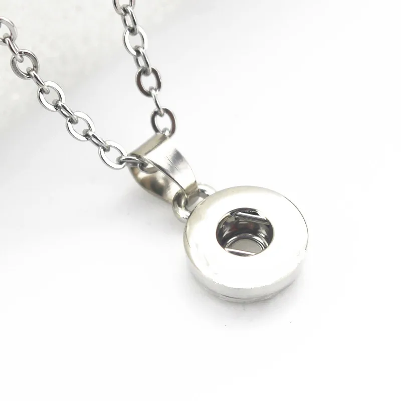 12mm Snap Button Necklace 10pcs Silver Snap Pendant Buttons Snap