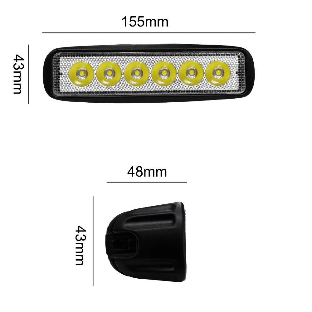 Roadsun 18 Вт 6000 К светодиодный автомобильный рабочий светильник 12 В Светодиодный точечный светильник s бар внедорожный прожектор комбинированная лампа для трактора грузовика прицепа внедорожника 1 шт