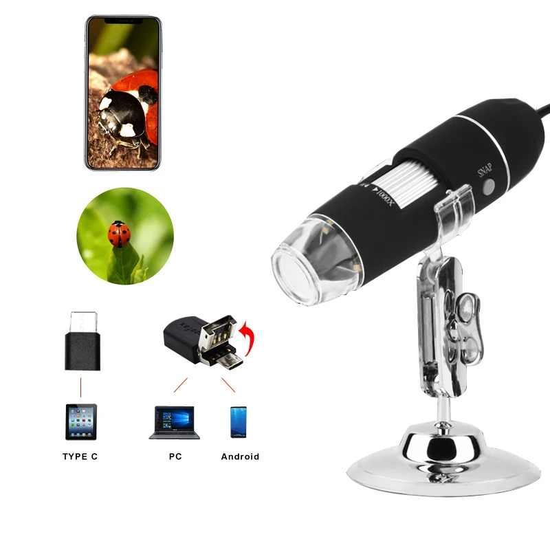 Wifi 1000X цифровой микроскоп камера беспроводной 8LED Microscopio USB Тринокулярный HD