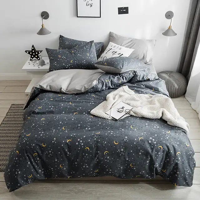 Fantasy Grey Starry Pattern Bedding Set Underwear Comforters Duvet