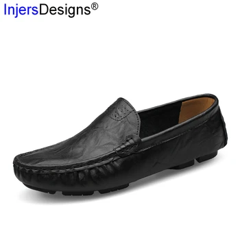 

Plus Size 36-50 Cow Leather Men Casual Shoes Fashion Quality Driving Moccasins Slip-On Loafers Men Flat Shoes Breathable Or Warm