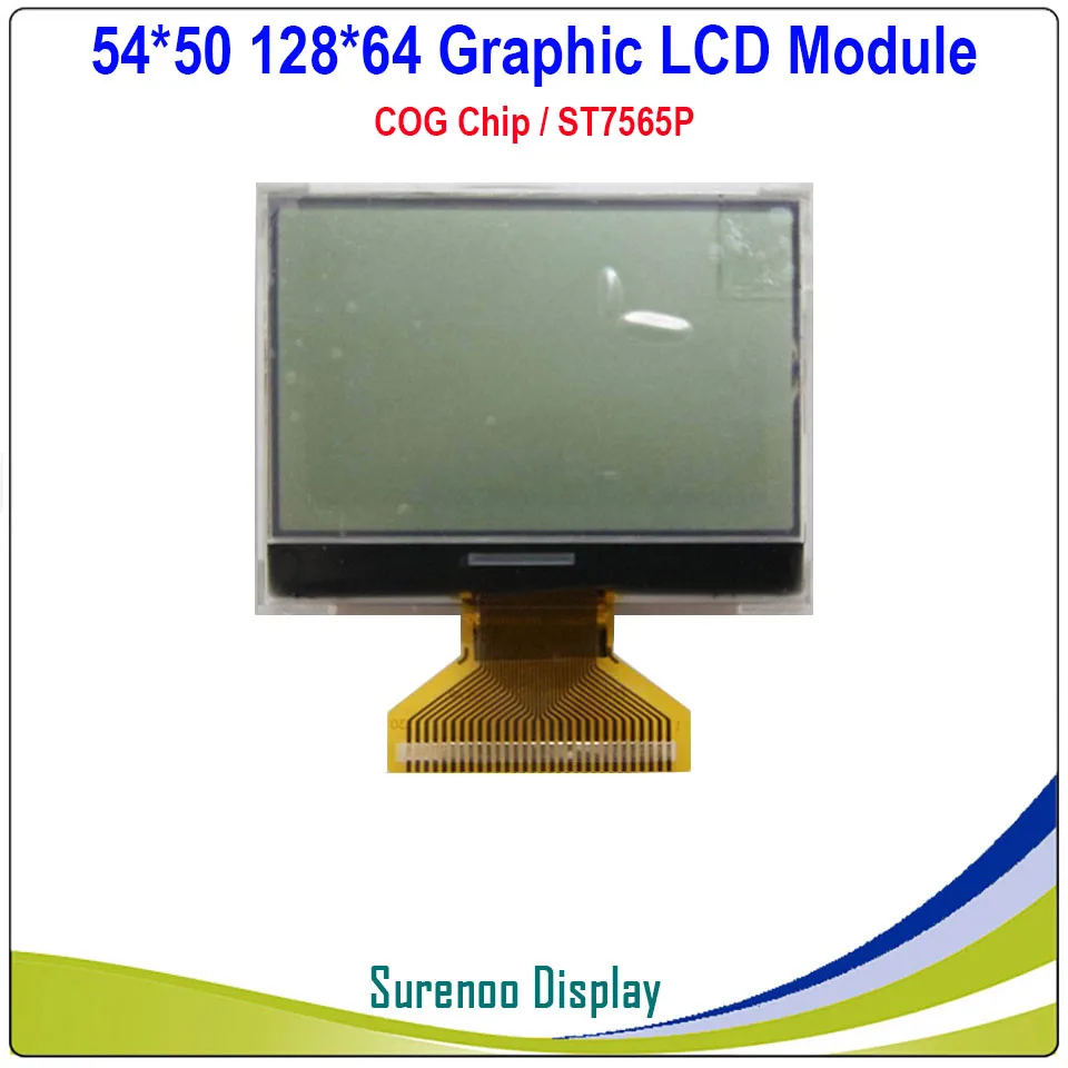 54X50 мм 12864 128X64 COG графический ЖК-модуль дисплей экран LCM встроенный ST7565P/R Поддержка параллельного/последовательного SPI - Цвет: White Display only
