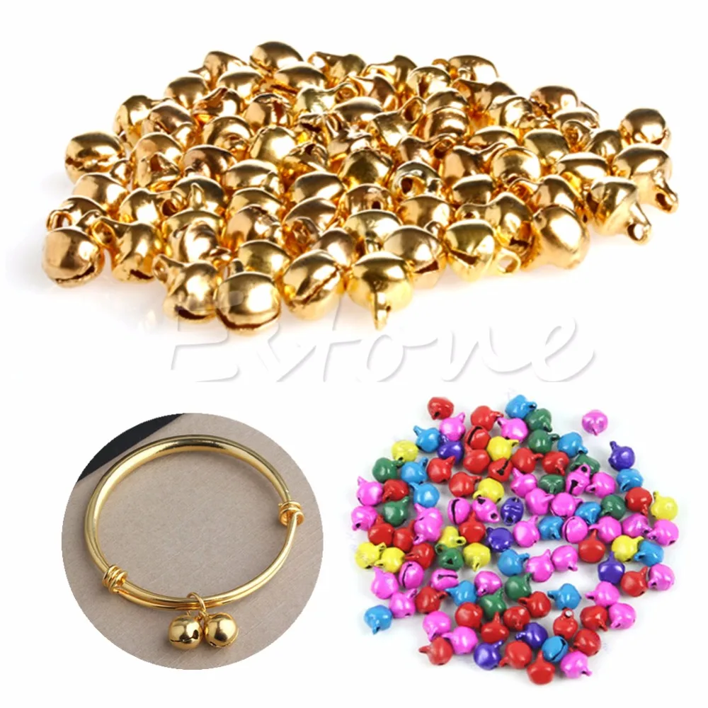Новый 100 pc маленький колокольчик Craft Ювелирные изделия Свадебные Подвески 6 мм
