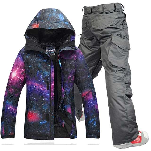 Cheap 2017 Gsou Snow New Ski suit set men's Snowboard jacket and pants skiing clothes Outdoor Men windproof waterproof Jackets ski set