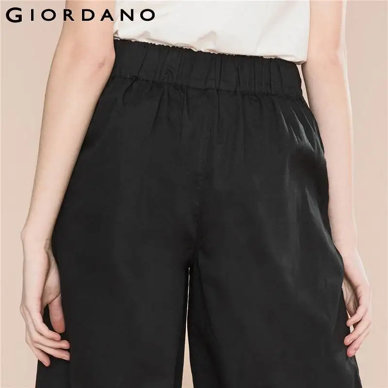 Giordano женские брюки широкие укороченные 100% хлопковые повседневные Pantalon Femme