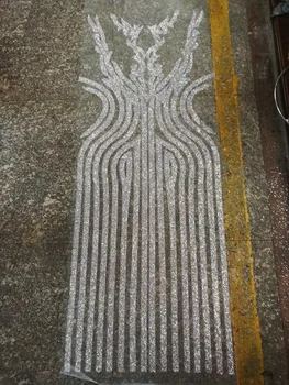 

Glued glitter sequins lace trim yaking-275 mesh african indian lace fabric for wedding /evening dress