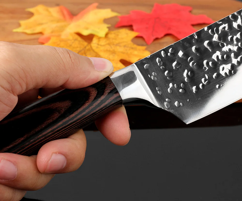 XITUO Кухня 7 дюймовый шеф-повара Ножи с высоким содержанием углерода Нержавеющая сталь острый Кливер нож для нарезки японский сантоку ножи эргономичный оборудование