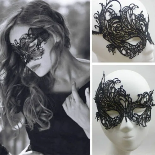 1-X-Beautiful-lady-Black-Lace-Floral-Eye-Mask-Venetian-Masquerade-Fancy-Party-Dress