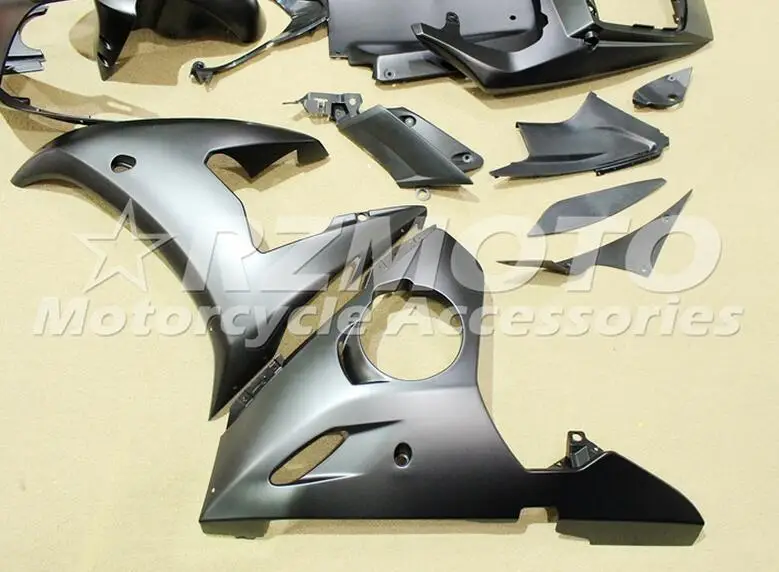 ABS Обтекатели пригодный для Yamaha Обтекатели YZFR6 2003 2004 2005 Кузов YZF R6 03 04 05 R6s 06-07-08-09 изготовленный на заказ черный матовый