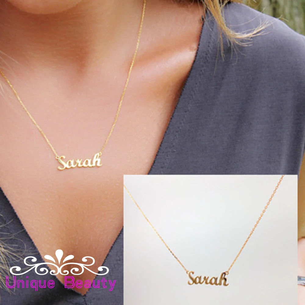 Custom Name Necklace Gold Personalized 
