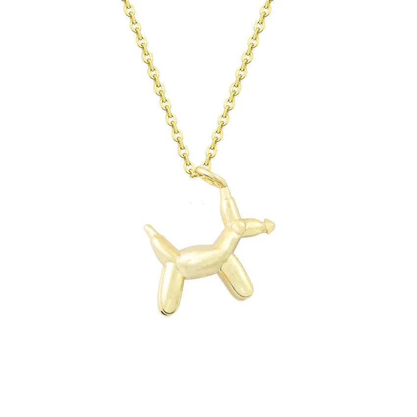 

ACEBFEET Poodle Necklace Animal Jewelry for Women Boho Collier Copper Chain Stainless Steel Pendant Gold Silver Dog Kolye