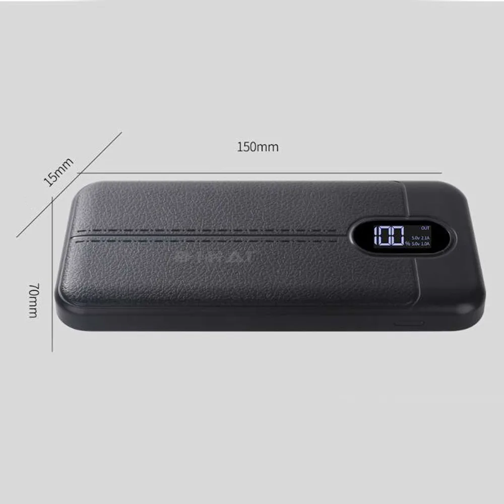 Портативный 10000 мАч двойной USB Quick Charge power Bank, внешний мобильный телефон аккумулятор с Мощный светодиодный дисплей для всех смартфонов