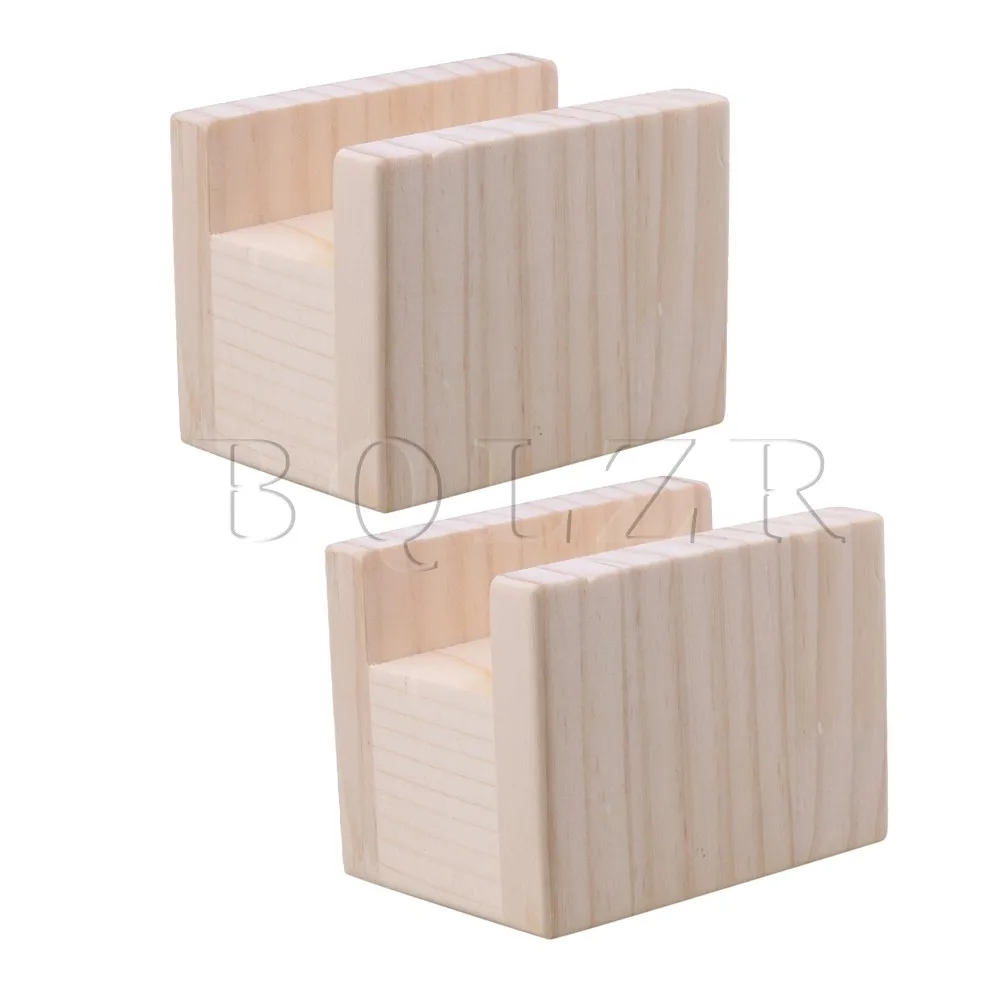 BQLZR 10x7x8.5cm Wood Table Desk Bed Riser Lift Furniture Lifter Storage for 4cm Groove Feet Up to 5cm Lift Pack of 2