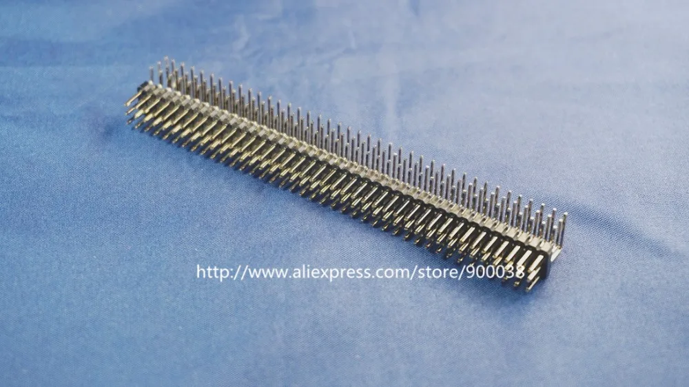 50pcs 3x40 P 2.54mm Pitch Pin Header triple row Male right angle square pins through hole gold plated three rows with space 2.54