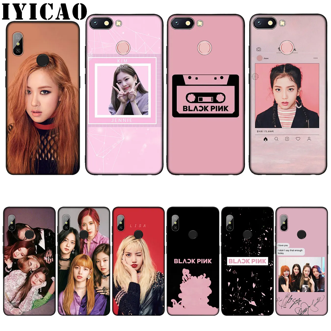 

IYICAO BLACK PINK BLACKPINK kpop Newly Arrived Silicone Soft Case for Xiaomi Redmi 6A 5A Note 7 4 4X 5 Plus 6 Pro Black Cover