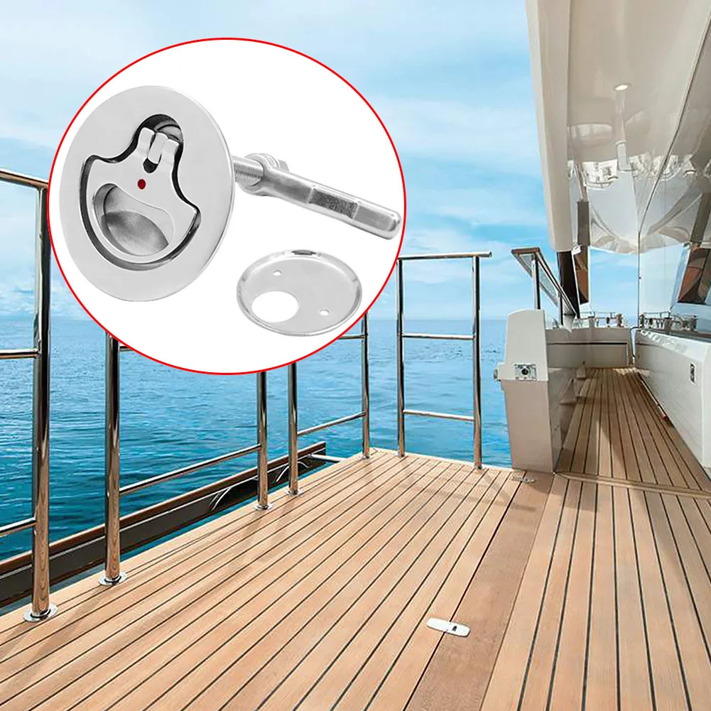 

Professional Cam Deck Latch Flush Pull Plate Lift Handle Hardware Accessories Back Hatch Locks Stainless Steel Boat