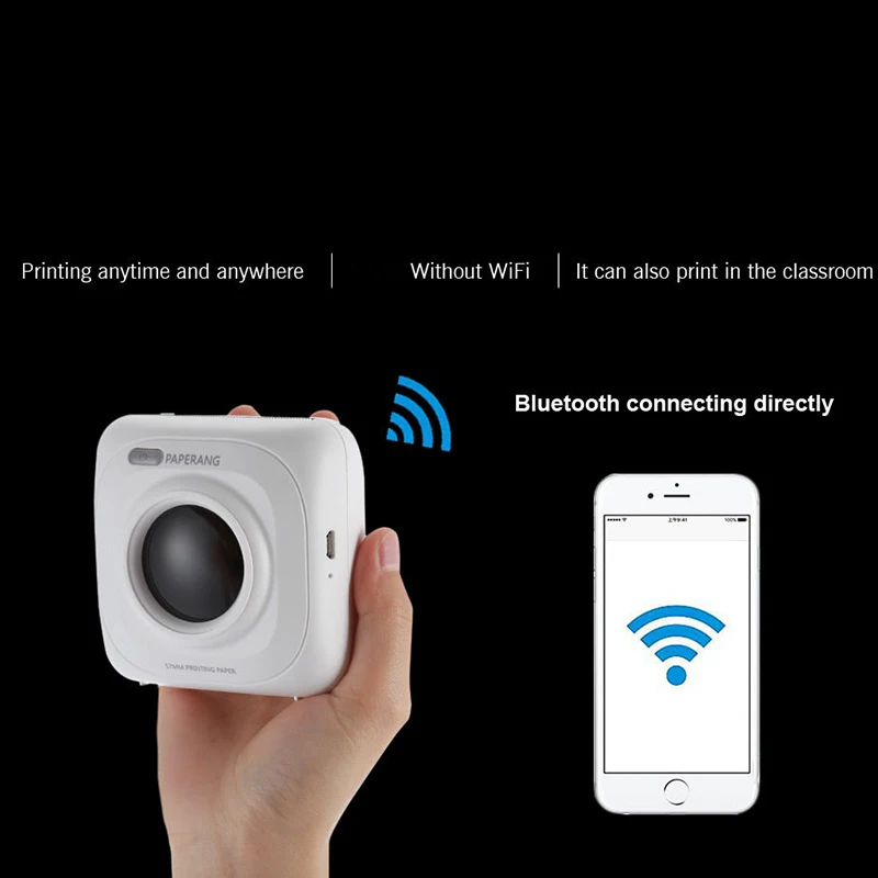 PAPERANG P1 портативный Bluetooth 4,0 принтер термальный фотопринтер телефон беспроводной Соединительный принтер 1000 мАч литий-ионный аккумулятор