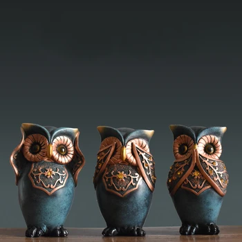 

3 PCS for a lot Decorative Owls Three Lovely Resin Owls Birthday and Christmas Gift Toy Owls