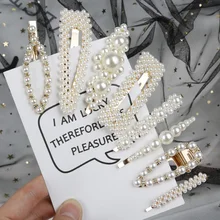 Корейская мода Ins, 8 шт., жемчужные заколки для волос, металлические шпильки золотистого цвета, заколка для волос, красивые стильные инструменты, аксессуары