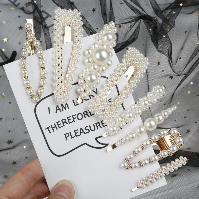 Korean Ins Fashion 8Pcs Pearl hair clips Set Metal Hair pins gold color Barrette Hairpin Beauty Styling Tools Accessories Korean Ins Fashion 8Pcs Pearl hair clips Set Metal Hair pins gold color Barrette Hairpin Beauty Styling Tools Accessories