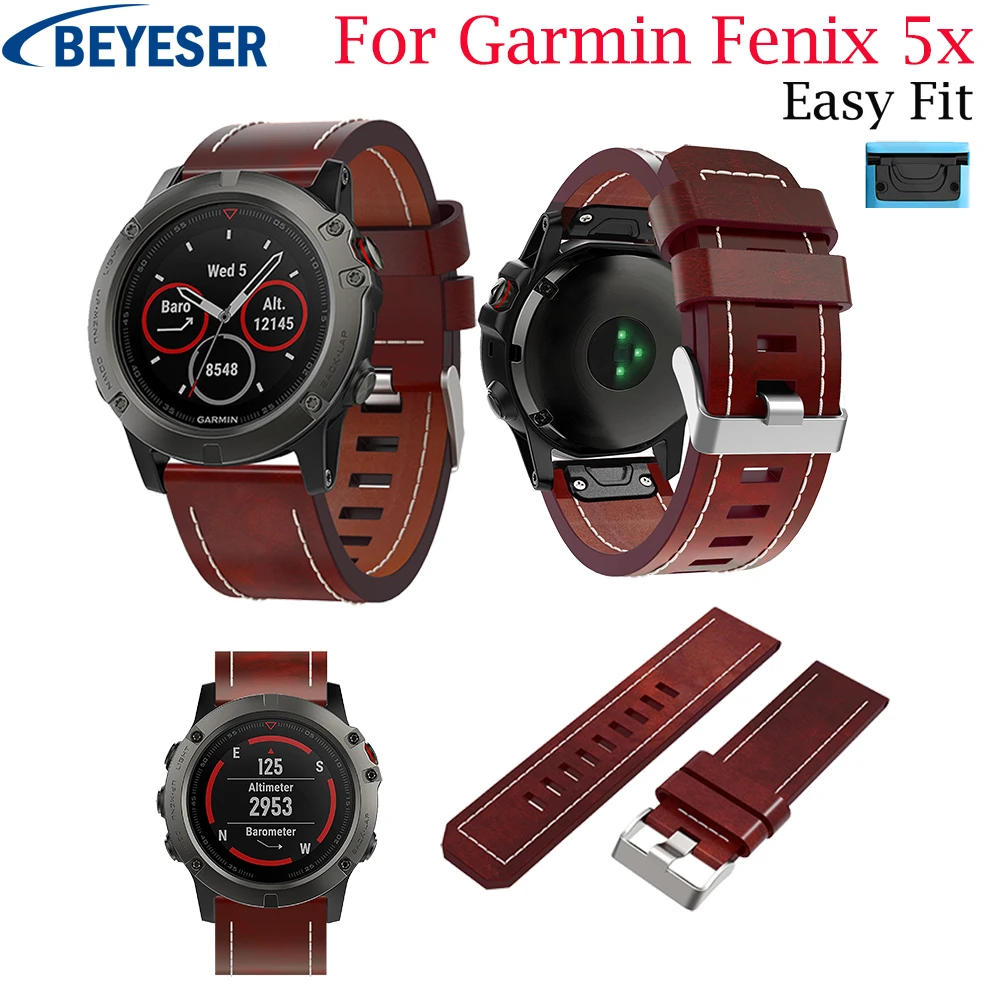 Ремешок для часов Garmin Fenix 5X Plus сменный кожаный ремешок 3 HR|Ремешки часов| |