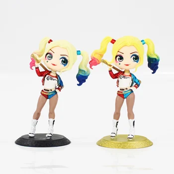 

15cm 2styles Harley Quinn takes a baseball bat in cool dress action figure model toy black base and gold base to choose for gift