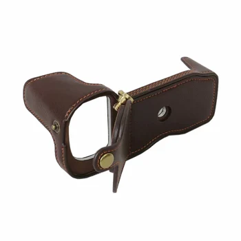 

Genuine Cowhide Leather case Half Body cover Camera bag BASE For Nikon D810 D800E D800 protective shell With Battery Opening