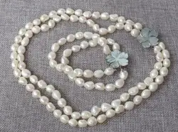 07687 Натуральный Белый Барокко FW жемчужное ожерелье и браслет