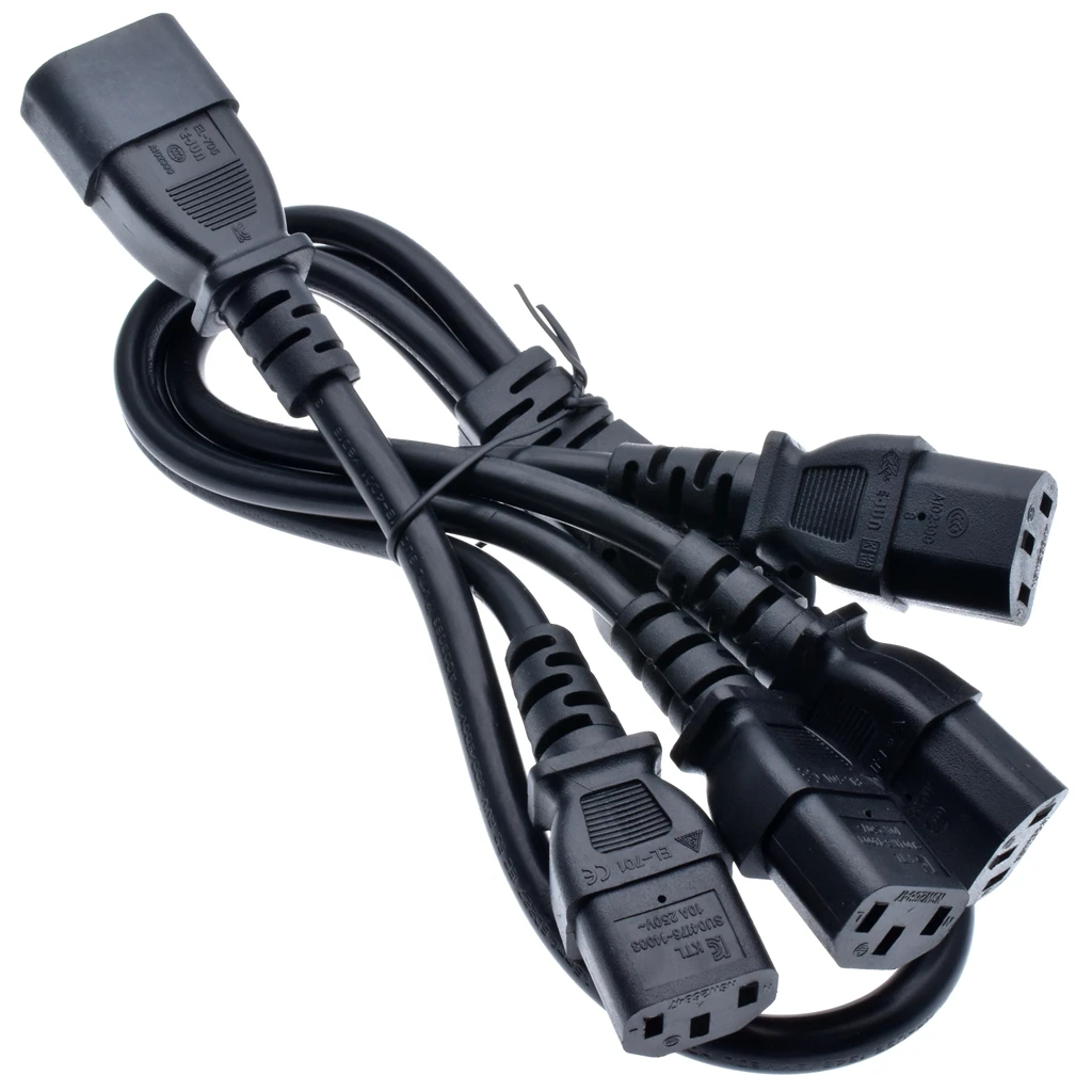 Штепсельная Вилка IEC 320 C14 4 x C13 разветвитель типа Y 250 В/10A #|splitter power cord|power cordsplitter |