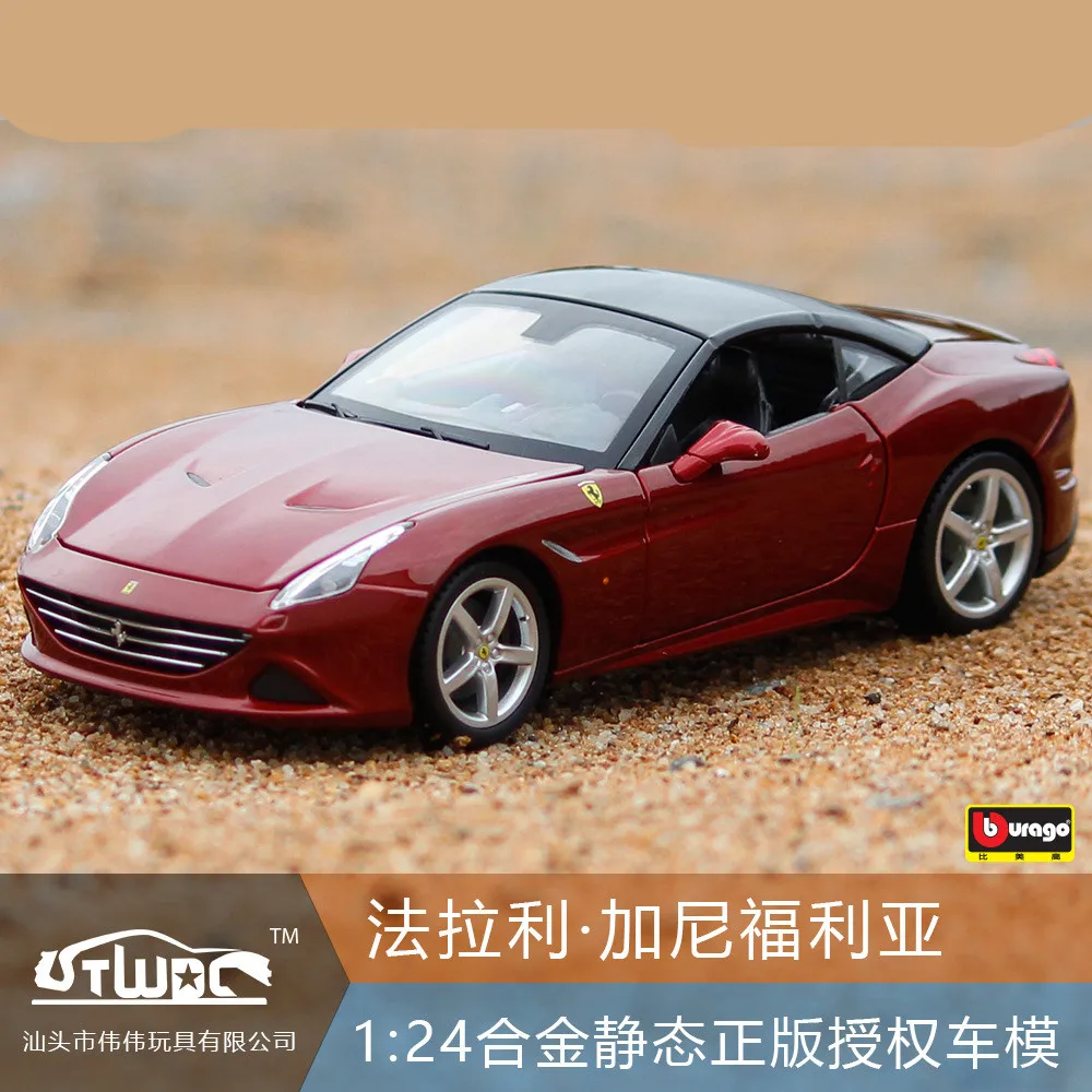 

1:24 Simulation alloy sports car model For Ferrari California with Steering wheel control front wheel steering toy for Children