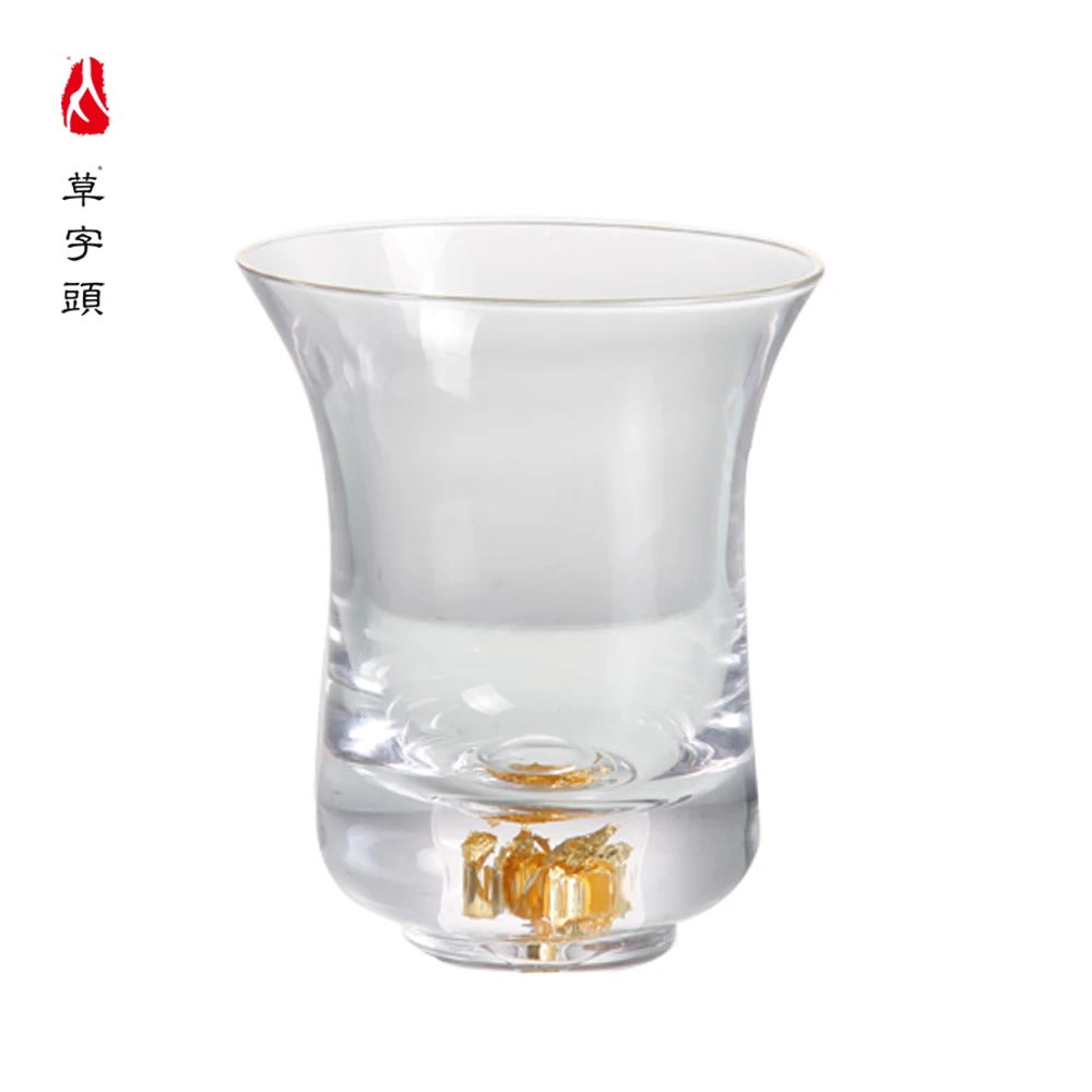 

Transparent Crystal Single Gold Bottom Bubble Tea Cup 81ml 501069