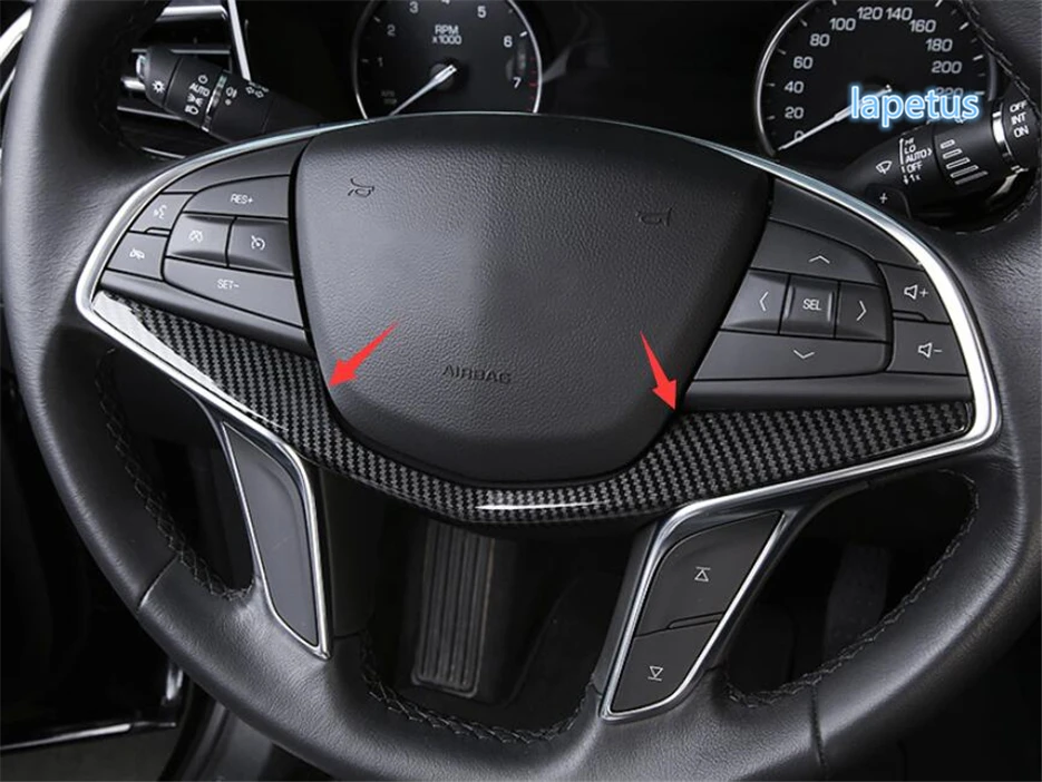 

Lapetus Steering Wheel Decoration Frame Cover Trim Carbon Fiber ABS Fit For Cadillac XT5 2016 2017 2018 2019