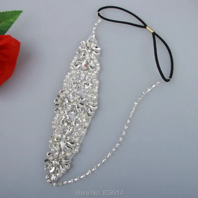 

2016 New Design Fashion Glass Stone Beaded Wedding Bridal Headband Bride Headpiece Hair Crown Handmade