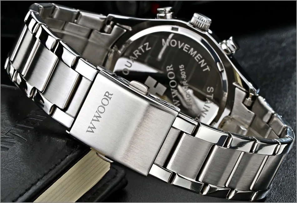 WWOOR Black Watches Men Top Luxury Brand Waterproof Luminous Hands Quartz Watch  Military Male Hour WristWatch relogio masculino (11)