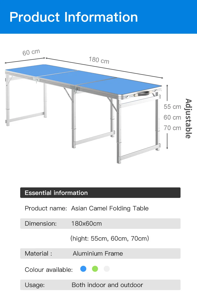 Уличный складной стол Кемпинг Алюминиевый сплав для пикника водонепроницаемый ультра-легкий прочный складной настольный стол 120*60 см