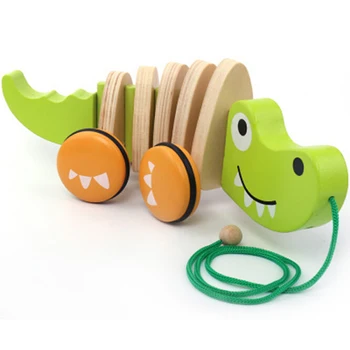 

New Kids Crocodile Dog Drag Twisting Puzzle Toys Child Cartoon Animal Wooden Puzzles Classic Baby Toy Car Educational Toys