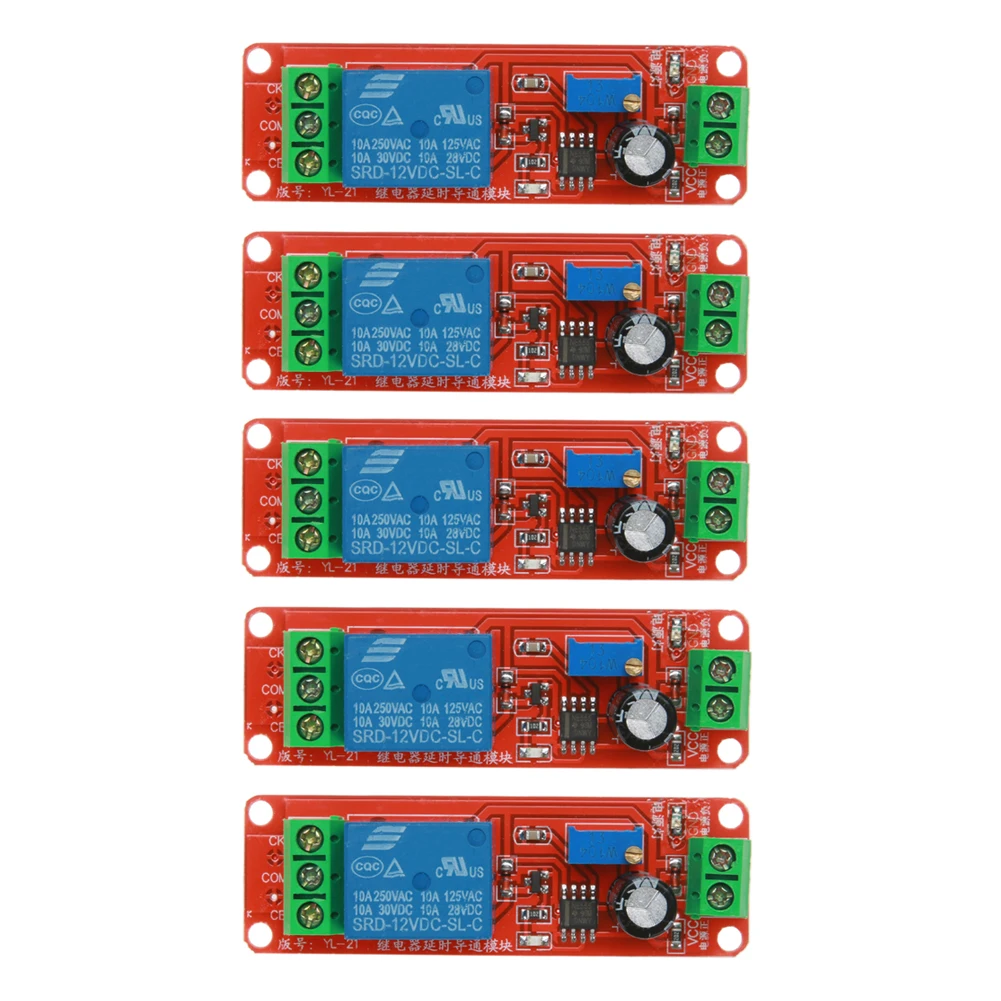 

5pcs DC12V 2200W Delay Relay Modules Shield NE555 Timer Switch Adjustable Module Multifunction Equipment Switch Home Improvement
