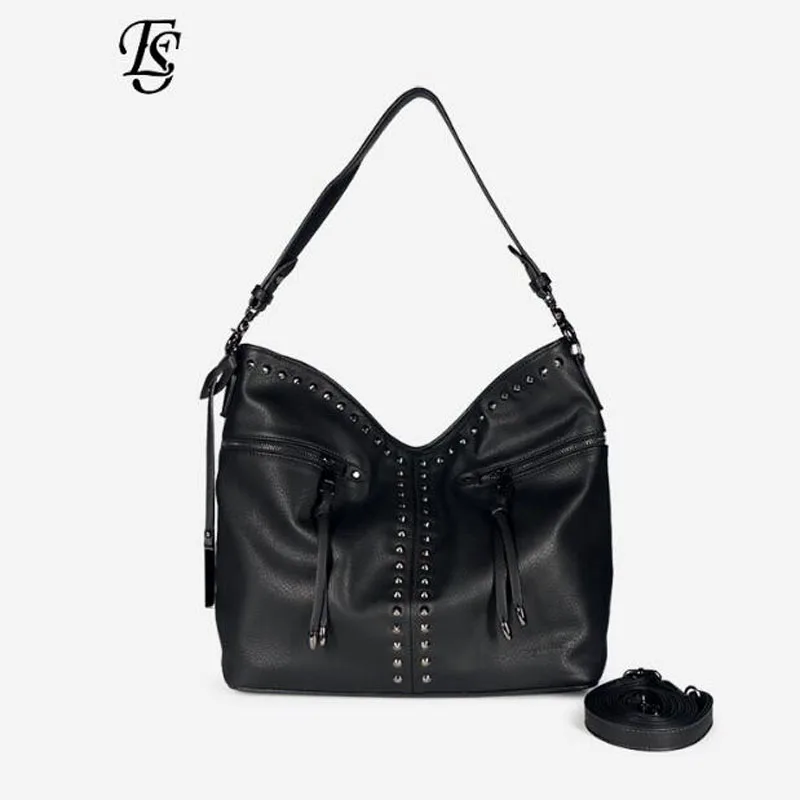 

E.SHUNFA Lady bag Shoulder bag rivet fashion Messenger bag large capacity pu Material portable handbag 2019 new fashion