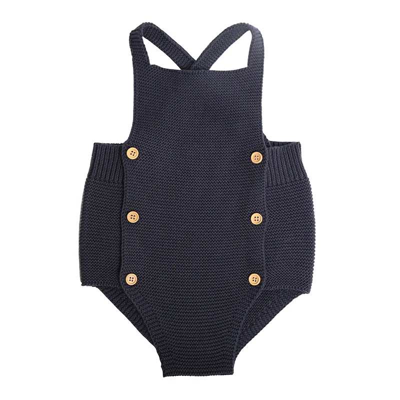 새로운 2022 소년 소녀 Rompers 소녀 의류 Jumpsuit 의류 소년 옷 민소매 니트 Romper