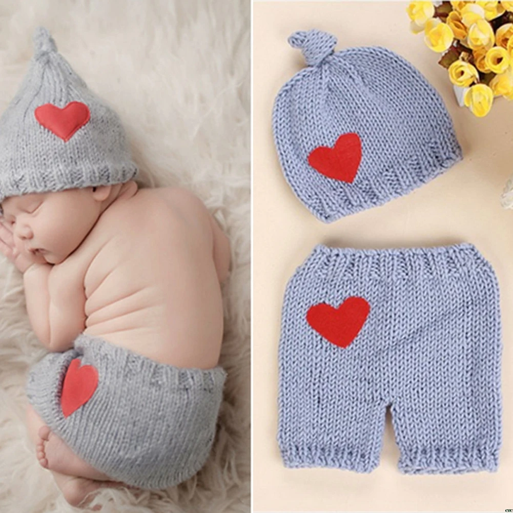 Chapéu do Bebê Recém-nascidos do Bebê Recém-nascido Bonito Crochê Tricô Traje Prop Outfits Foto Fotografia Adereços Meninas 6 Bebê recém-nascido bonito crochê tricô traje prop