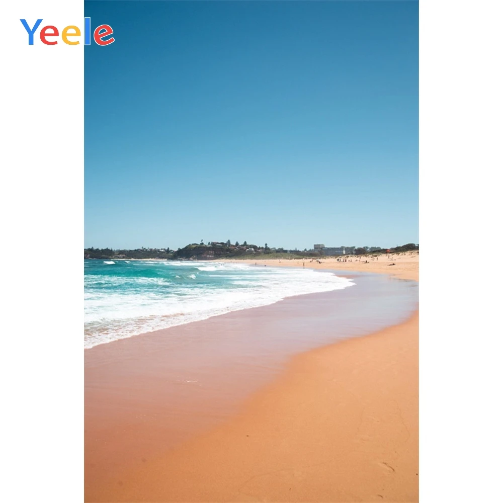 Yeele Blue Sky Sea Wave Beach Summer Holiday Portrait Photography Backgrounds Customized Photographic Backdrops for Photo Studio |