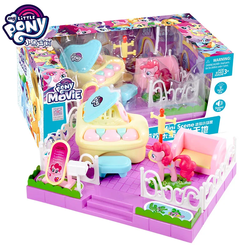 7 шт. игрушки My Little Pony фигурки детский игровой домик для девочек имитация пианино Музыка звук и свет раннее образование toy2A32