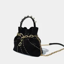 Женские жемчужные сумки на плечо, бархатная сумка, сплошной цвет, для мобильного телефона, мягкая посылка, сумка-тоут для женщин, аксессуары для кошельков