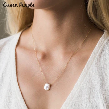 

Natural Freshwater Pearl Necklace Handmade Pendants Gold Wrap Jewelry Chocker Collier Femme Bohemian Kolye Women Necklace